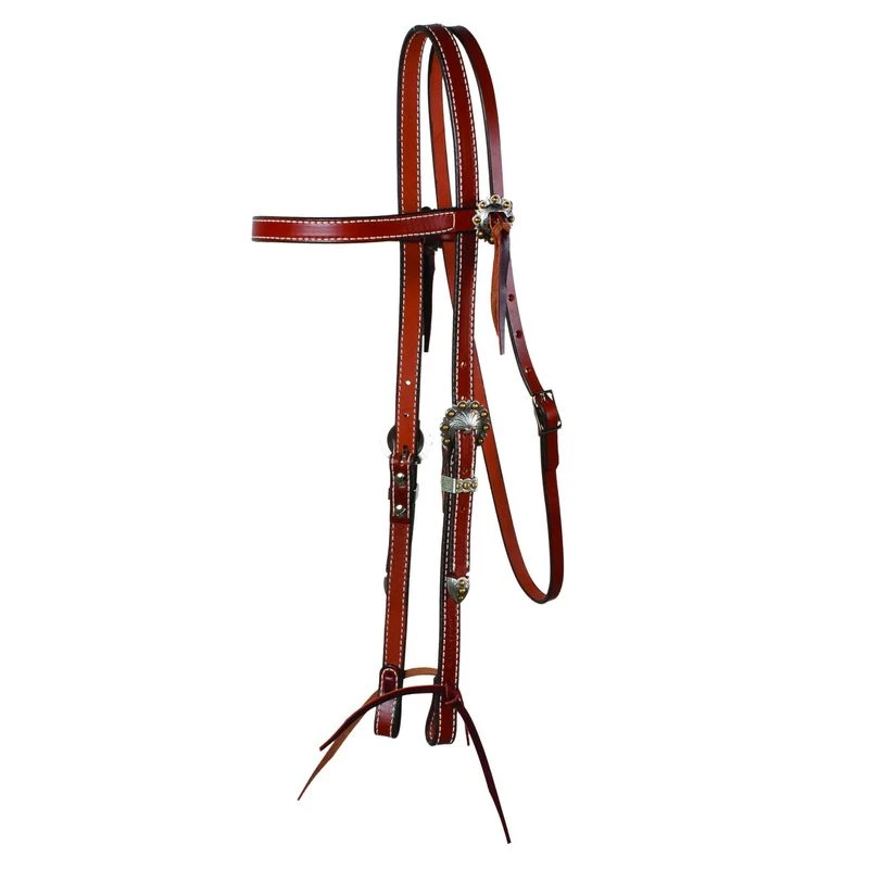 Western Rawhide Signature Hermann Oak Browband Headstall W/Berri Conchos - Tobbacco 1 Western Rawhide Signature Hermann Oak Browband Headstall W/Berri Conchos - Tobbacco