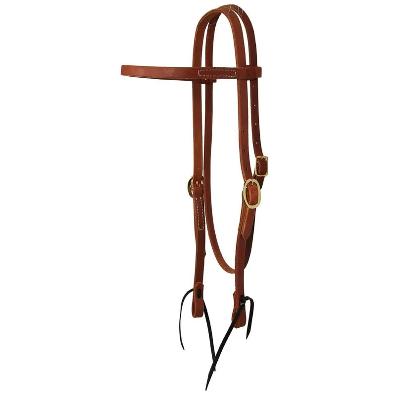 Western Rawhide Signature Hermann Oak Browband Headstall W/Tie Bit Ends - Oiled 1 Western Rawhide Signature Hermann Oak Browband Headstall W/Tie Bit Ends - Oiled