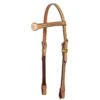 Western Rawhide Dee Butterfield Long Cheek Browband Headstall W/Dots - Golden Tan