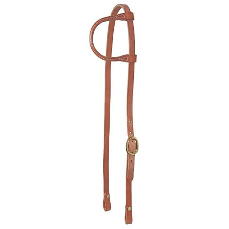 Western Rawhide Ear Headstall W/Chicago Screws - Brown 1 Western Rawhide Ear Headstall W/Chicago Screws - Brown
