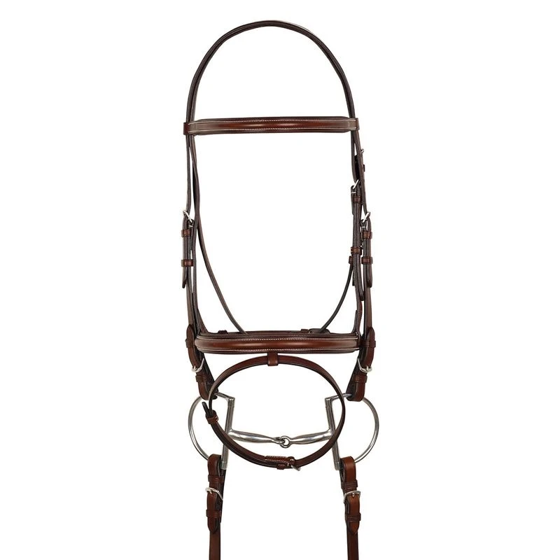 Harmohn Kraft Raised Padded Event Bridle W/Flash And Web Reins - Oakbark 1 Harmohn Kraft Raised Padded Event Bridle W/Flash And Web Reins - Oakbark