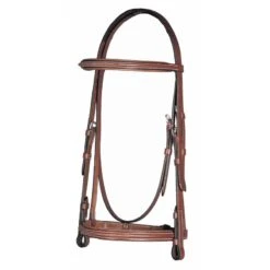 Harmohn Kraft Fancy Raised Padded Bridle W/Fancy Laced Reins - Hazelnut