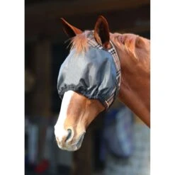 Kensington UViaitor Dartless Fly Mask W/Web Trim And Forelock Opening - Deluxe Black