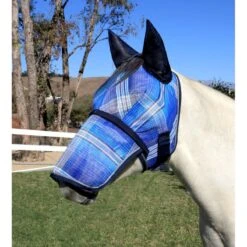 Kensington Signature Fly Mask W/Nose, Ears And Forelock Hole - Kentucky Blue