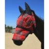 Kensington Signature Fly Mask W/Nose, Ears And Forelock Hole - Deluxe Red