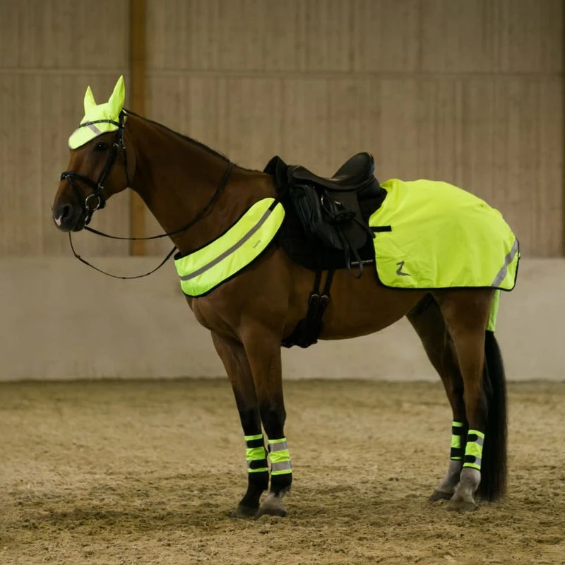 Horze Reflective Riding Blanket - Yellow 3 Horze Reflective Riding Blanket - Yellow - Image 3