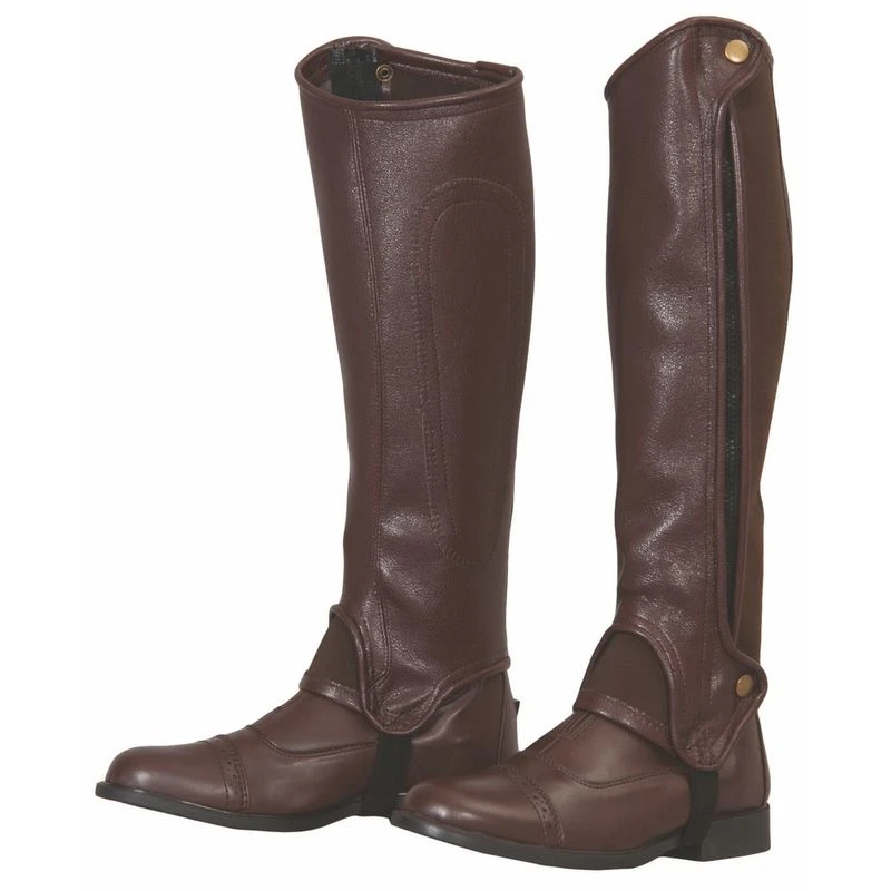 TuffRider Grippy Grain Half Chaps Tall - Chocolate 1 TuffRider Grippy Grain Half Chaps Tall - Chocolate