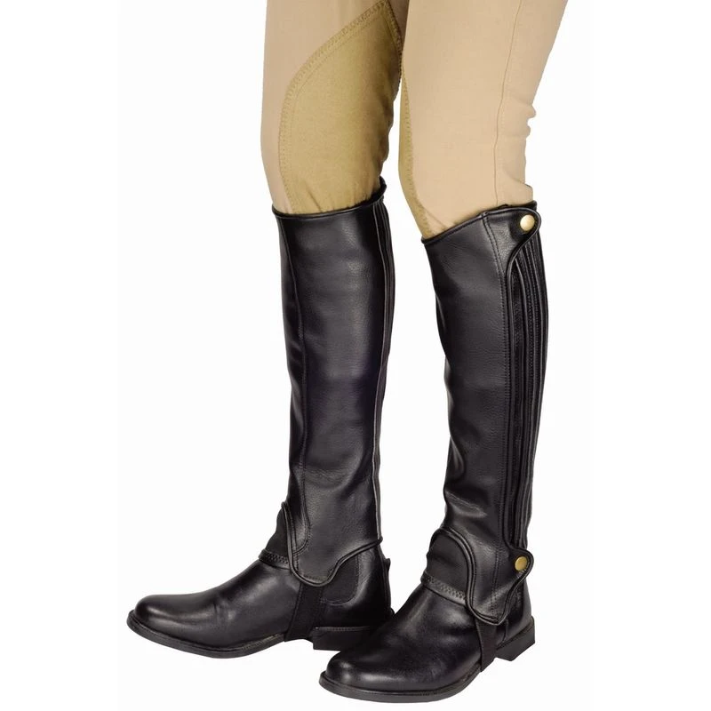 TuffRider Grippy Grain Half Chaps - Black 1 TuffRider Grippy Grain Half Chaps - Black