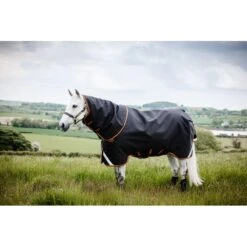 Rambo Supreme 1680D Turnout Medium - Black/Orange/Tan/Brown