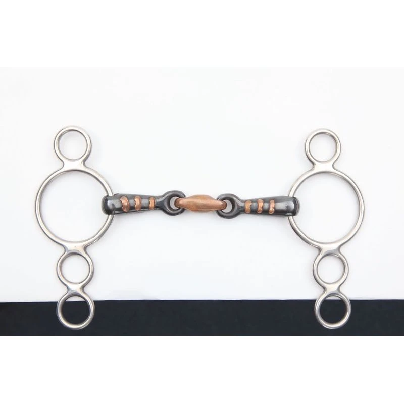 Shires Three Ring Dutch Gag W/Lozenge - Black Sweet Iron 1 Shires Three Ring Dutch Gag W/Lozenge - Black Sweet Iron