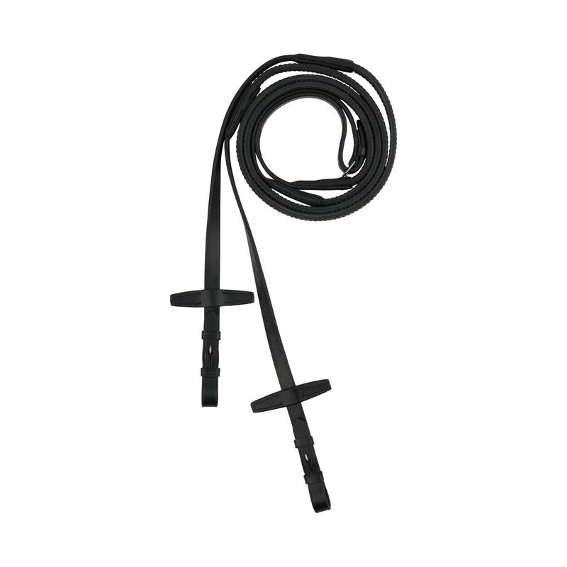 Horze Muswell Rubber Reins - Black 1 Horze Muswell Rubber Reins - Black