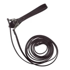 Horze Sparta Leather Draw Reins - Dark Brown