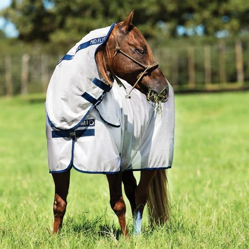 Mio Pony Fly Rug - Bronze/Navy 1 Mio Pony Fly Rug - Bronze/Navy