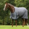 Saxon 600D With Gusset Standard Neck Lite II Turnout - Grey/Navy Check
