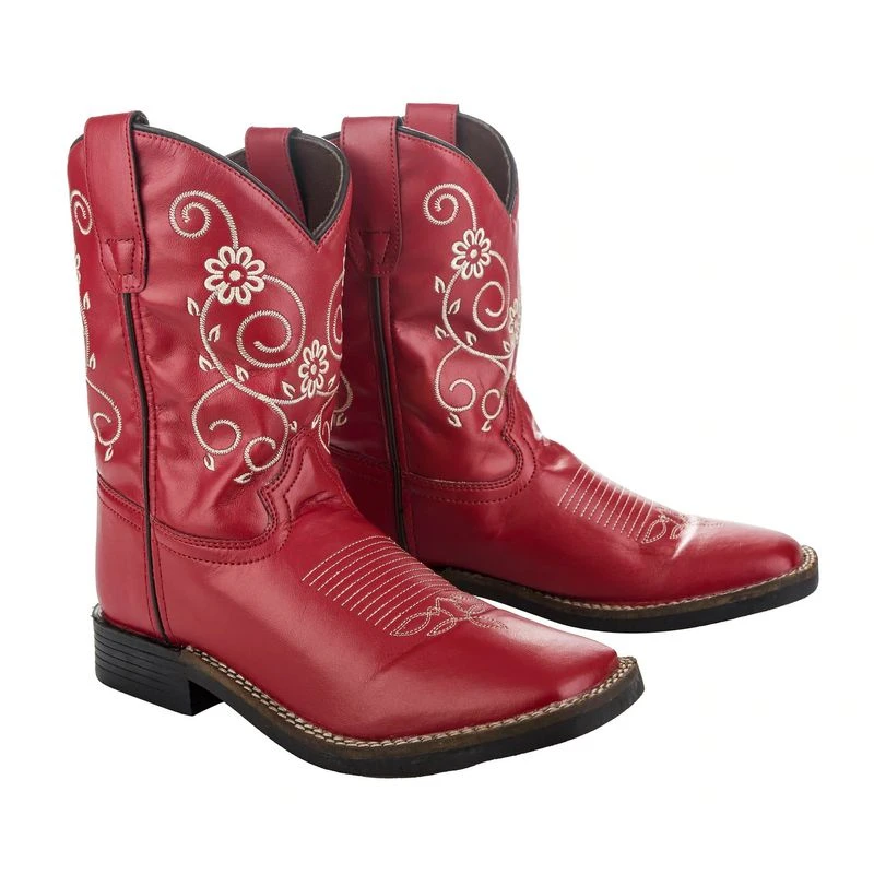 TuffRider Kids' Fire Floral Western Boots - Red 1 TuffRider Kids' Fire Floral Western Boots - Red