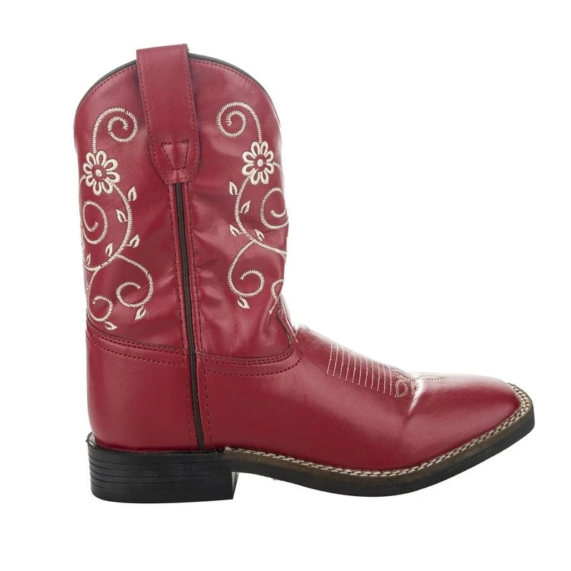 TuffRider Kids' Fire Floral Western Boots - Red 2 TuffRider Kids' Fire Floral Western Boots - Red - Image 2