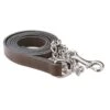 Perri's 1" Leather Lead W/Chain - Havana/Chrome