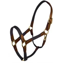 Perri's Beta And Cotton Safety Halter - Navy/Brown