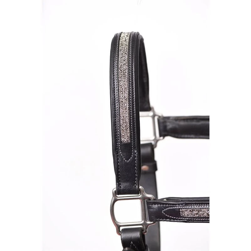 Perri's Silver Bling Padded Leather Halter - Black 1 Perri's Silver Bling Padded Leather Halter - Black