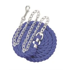 Perri's 1/2" Cotton Solid Color Lead W/Chain - Royal Blue