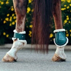 Horze Caliber Faux Fur Fetlock Boots - Storm Green 9 Horze Caliber Faux Fur Fetlock Boots - Storm Green -Tackof The Day Shop 533311 800 800
