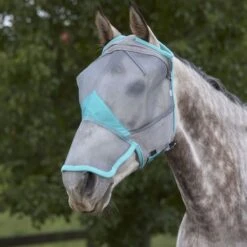 Weatherbeeta Comfitec Fine Mesh Mask W/Nose - Grey/Turquoise