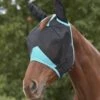 Weatherbeeta Comfitec Deluxe Fine Mesh Mask W/Ears - Black/Turquoise