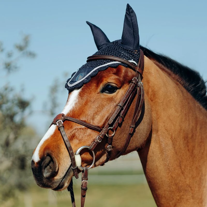 Horze Ella Pony Ear Net - Peacoat Dark Blue 3 Horze Ella Pony Ear Net - Peacoat Dark Blue - Image 3