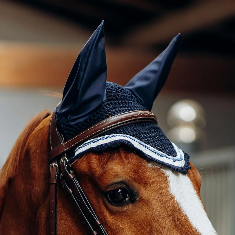 B Vertigo Cameron Double Corded Ear Net - Dark Navy 2 B Vertigo Cameron Double Corded Ear Net - Dark Navy - Image 2