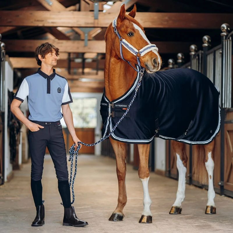 B Vertigo Cameron Double Corded Show Cooler Blanket - Dark Navy 2 B Vertigo Cameron Double Corded Show Cooler Blanket - Dark Navy - Image 2