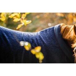 Horseware Embossed Cosy Neck Fleece - Navy HW Print/Burgundy/White -Tackof The Day Shop 556792 800 800