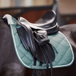 Horze Ghent Quick Dry Dressage Saddle Pad W/Faux Fur - Arctic Blue -Tackof The Day Shop 586507 800 800
