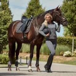 Horze Coventry Cooling Dressage Saddle Pad - Blackened Pearl -Tackof The Day Shop 587012 800 800