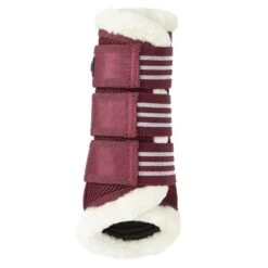 Horze Lincoln Faux Fur Brushing Boots - Merlot -Tackof The Day Shop 601717 800 800