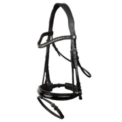 Horze Classic Dressage Ergonomic Bridle W/Curved Browband - Black/Black