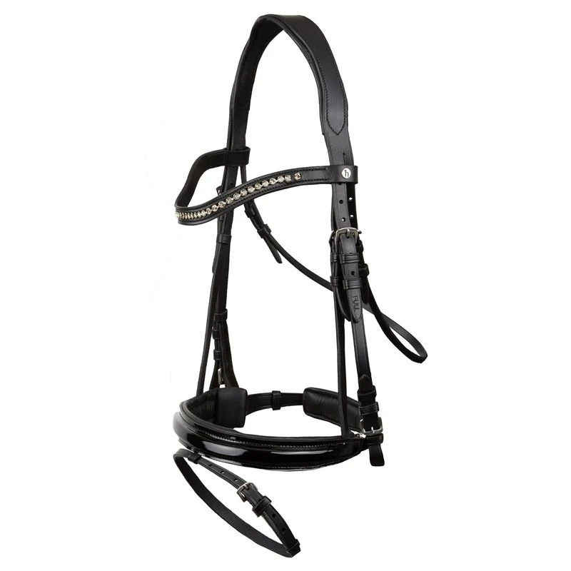 Horze Classic Dressage Ergonomic Bridle W/Curved Browband - Black/Black 1 Horze Classic Dressage Ergonomic Bridle W/Curved Browband - Black/Black