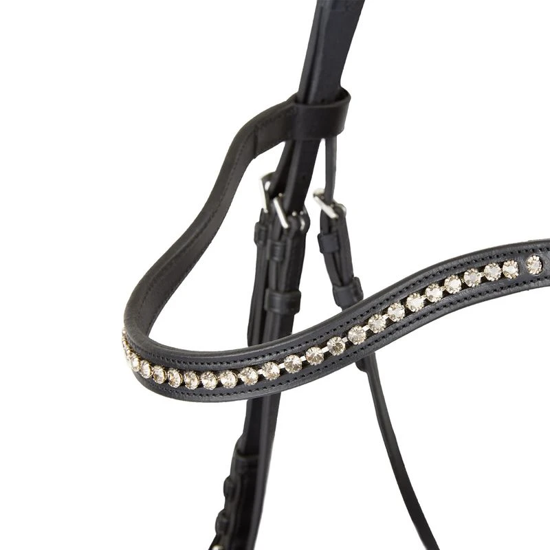 Horze Classic Dressage Ergonomic Bridle W/Curved Browband - Black/Black 2 Horze Classic Dressage Ergonomic Bridle W/Curved Browband - Black/Black - Image 2