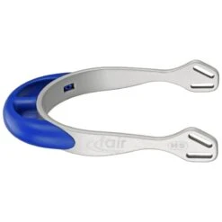 Herm Sprenger 20mm Rounded Neck Fairrider Spurs - Silver Aluminum/Blue