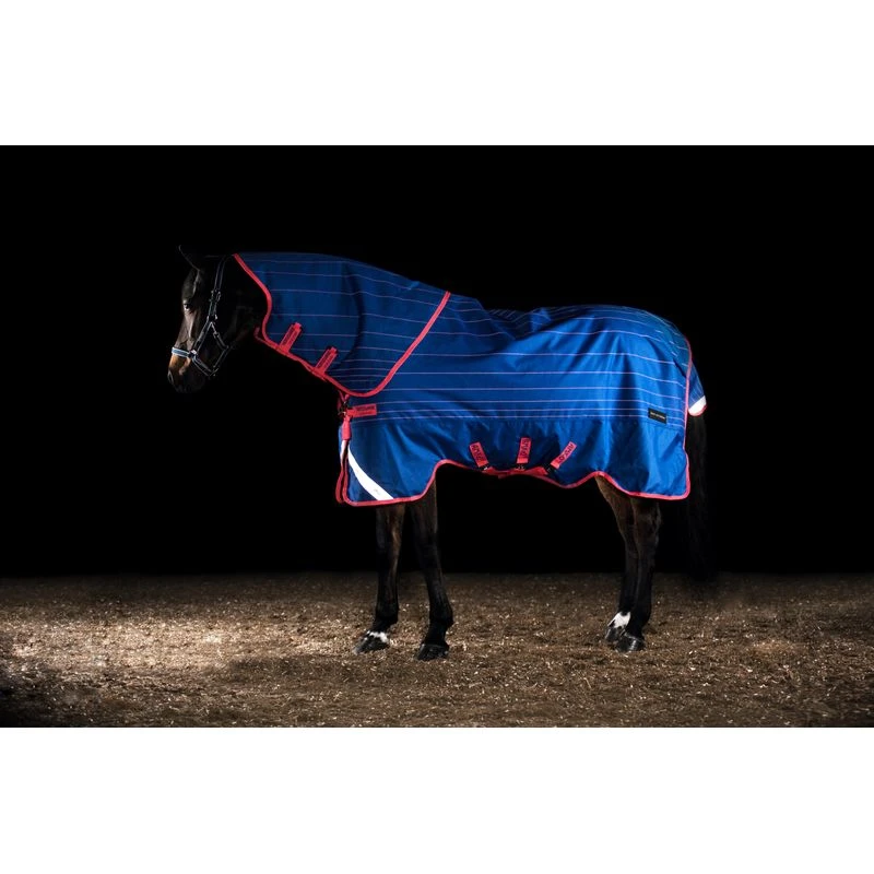 Amigo Bravo 12 Reflective Plus Turnout 250g - Blue/Reflective/Pink 1 Amigo Bravo 12 Reflective Plus Turnout 250g - Blue/Reflective/Pink
