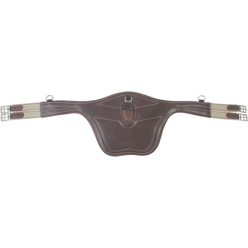 M. Toulouse Platinum Padded Leather Belly Guard Jumper Girth - Chocolate 1 M. Toulouse Platinum Padded Leather Belly Guard Jumper Girth - Chocolate