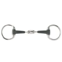 Horze Rubber Oval Link Eggbutt Snaffle Bit - Black
