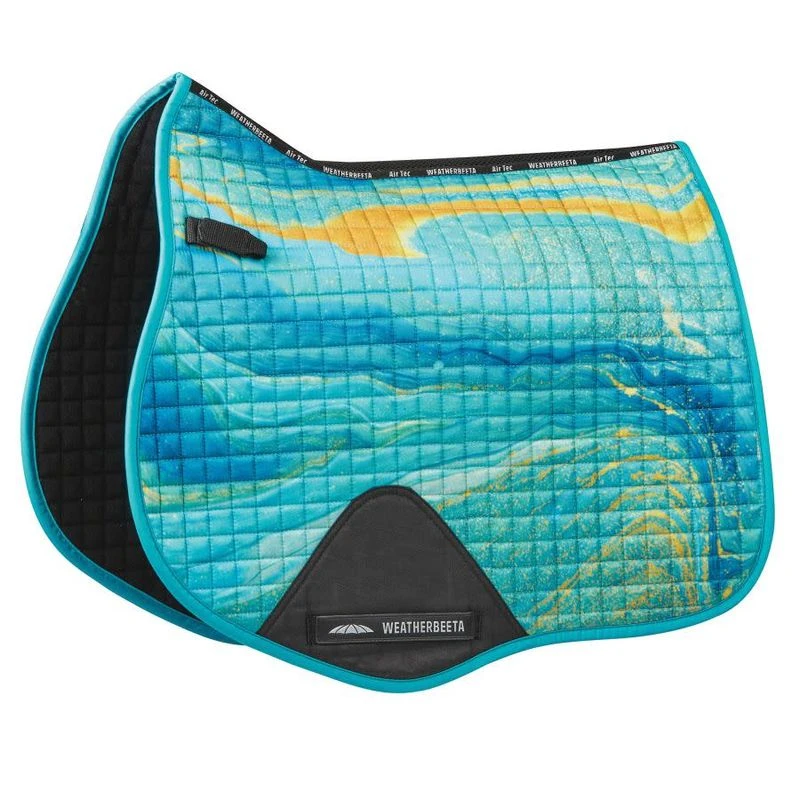 Weatherbeeta Prime Marble All Purpose Saddle Pad - Blue/Orange Swirl 1 Weatherbeeta Prime Marble All Purpose Saddle Pad - Blue/Orange Swirl