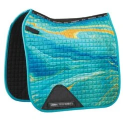 Weatherbeeta Prime Marble Dressage Saddle Pad - Blue/Orange Swirl