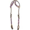 Western Rawhide Pink/Crystal Ear Headstall - Golden