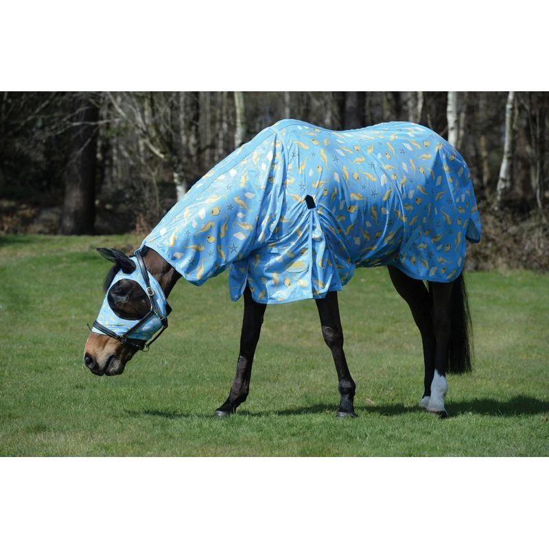 Weatherbeeta Comfitec Essential Mesh II Combo Neck Fly Sheet - Seahorse Print 2 Weatherbeeta Comfitec Essential Mesh II Combo Neck Fly Sheet - Seahorse Print - Image 2