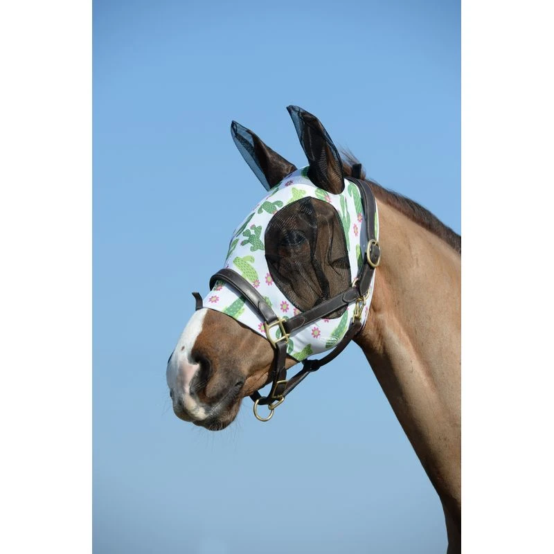 Weatherbeeta Stretch Bug Eye Saver W/Ears - Cactus Print 1 Weatherbeeta Stretch Bug Eye Saver W/Ears - Cactus Print