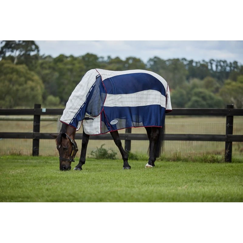 Weatherbeeta Breeze With Surcingle IV Combo Neck - White/Navy/Red 2 Weatherbeeta Breeze With Surcingle IV Combo Neck - White/Navy/Red - Image 2