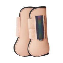 Horze Trixi Pony Tendon Open Front Boots - Shrimp Pink