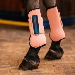 Horze Trixi Pony Tendon Open Front Boots - Shrimp Pink -Tackof The Day Shop 648593 800 800