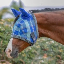Kensington Signature Fly Mask W/Fleece,Ears And Forelock Hole - Blue Ice